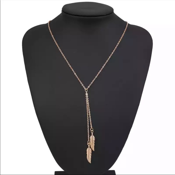 New Fashion Long Gold Color Leaves Choker Pendant Necklace - Picture 2 of 7